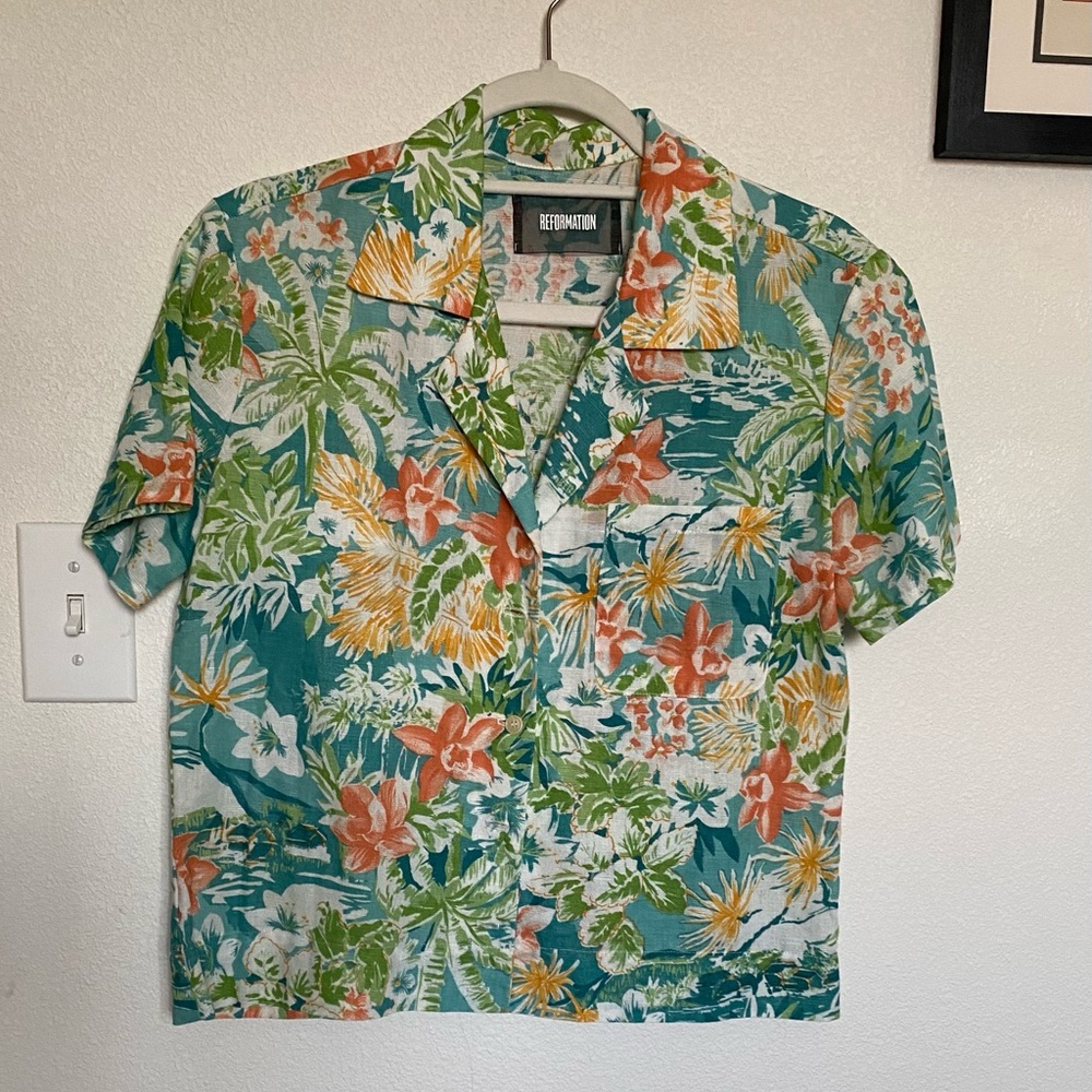 Reformation linen shirt